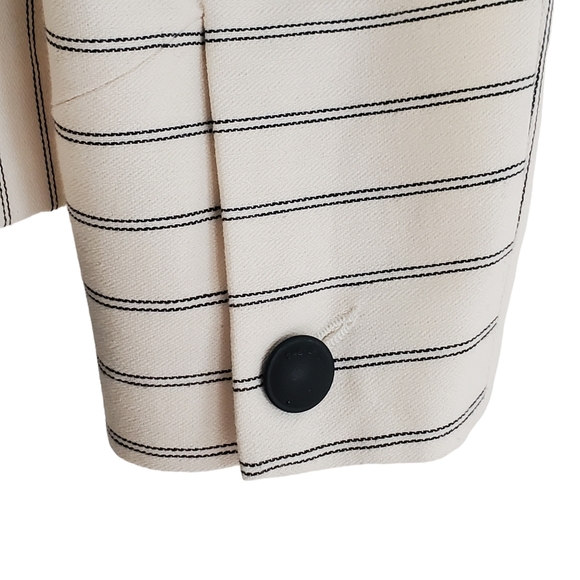 rag & bone Millie Striped Blazer Jacket Ivory Black Size 6 Office Size 6 - Picture 10 of 14